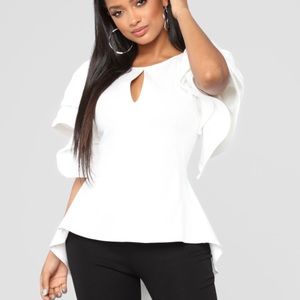 Fashion Nova white top.